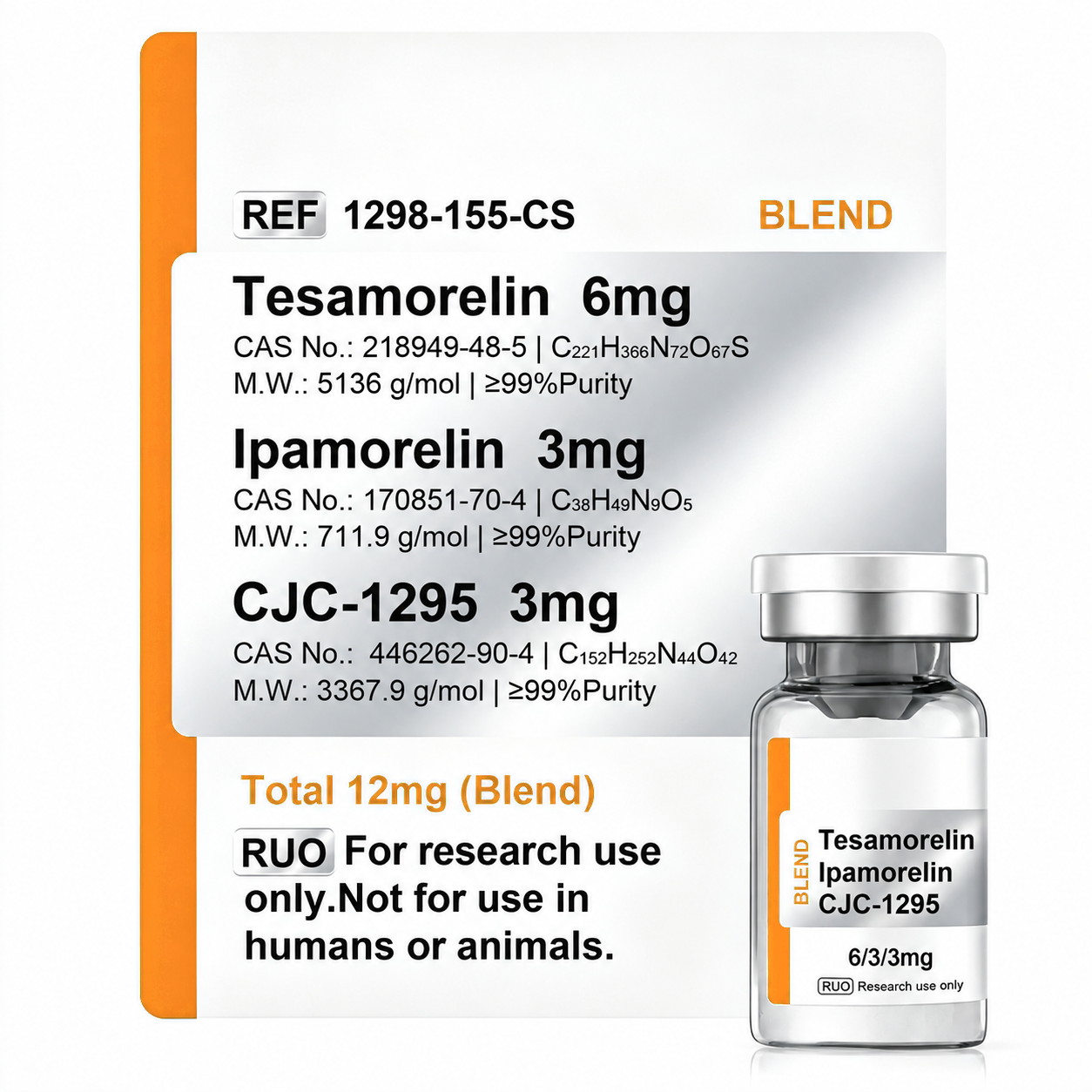 Tesamoreli,Ipamorelin,CJC1295 6/3/3(Blend)*10vials