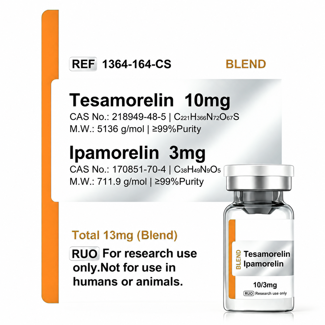 Tesamoreli,Ipamorelin 10/3(Blend)*10vials